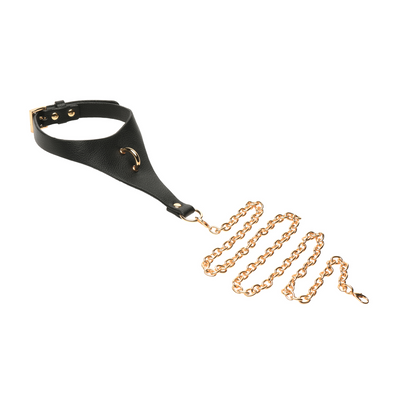 Captivate - Halsband met Lichaamsketting - Zwart/Goud Captivate - Halsband met Lichaamsketting - Zwart/Goud