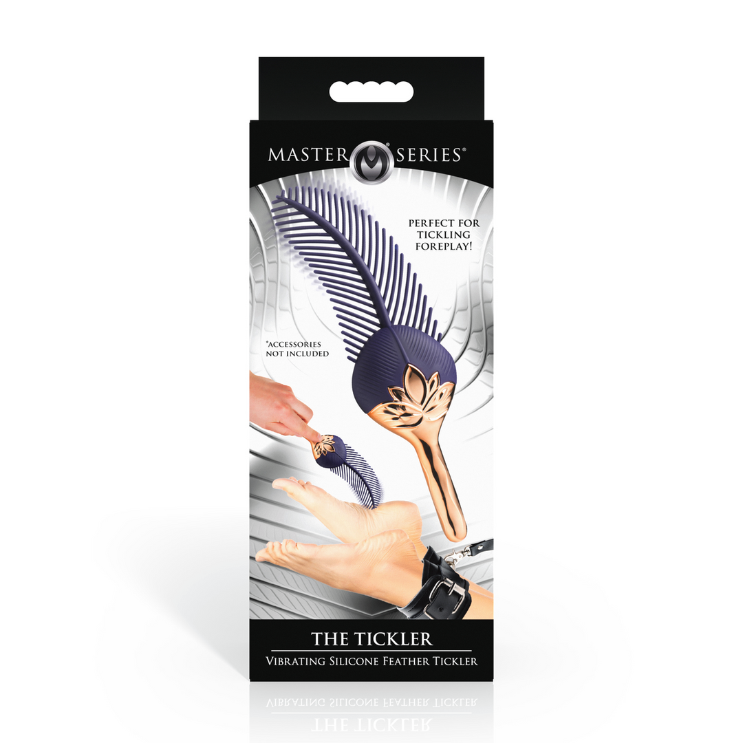 De Tickler – Vibrerende Silicone Veer Tickler – Paars/Goud