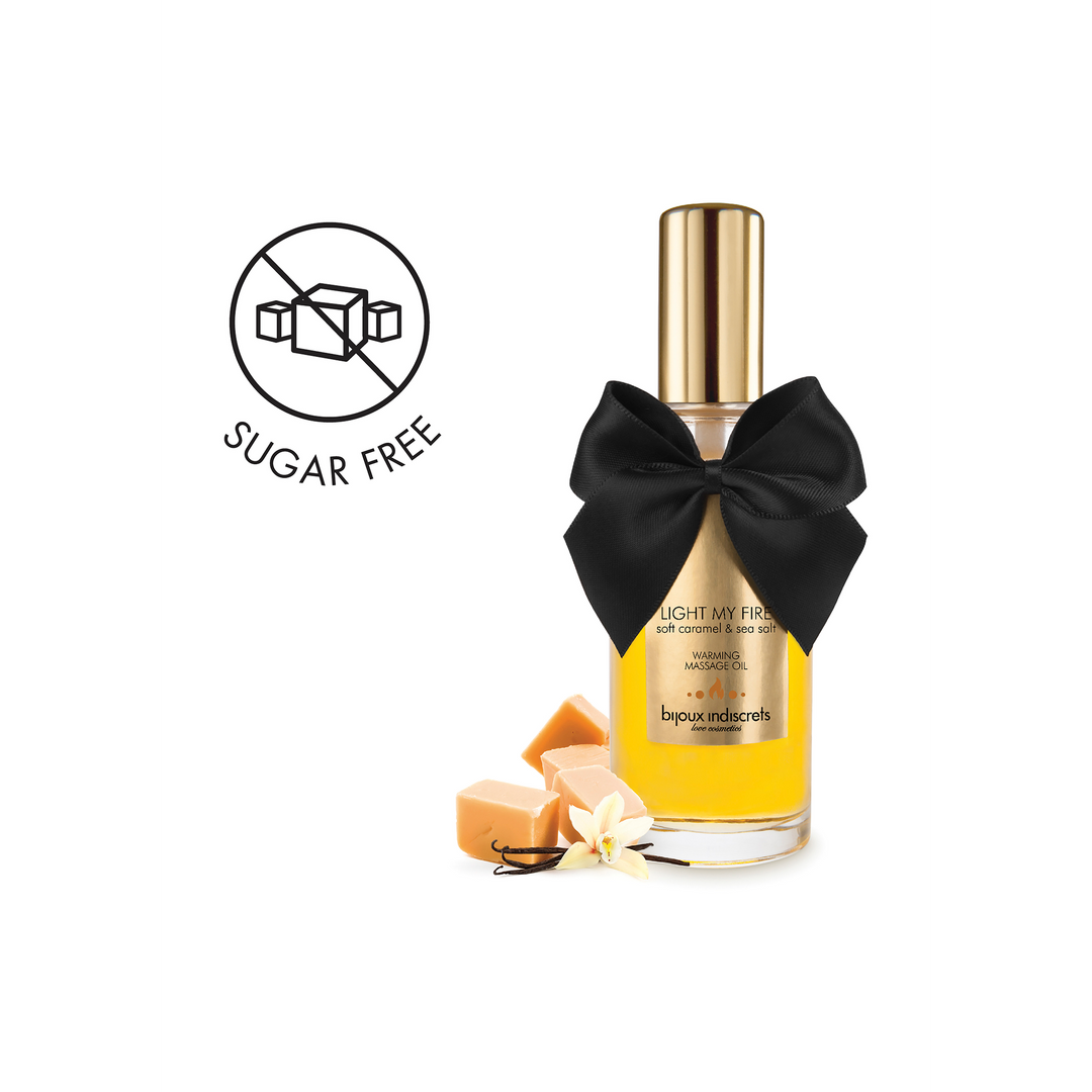 Light My Fire – Verwarmende Massageolie Zachte Karamel en Zeezout