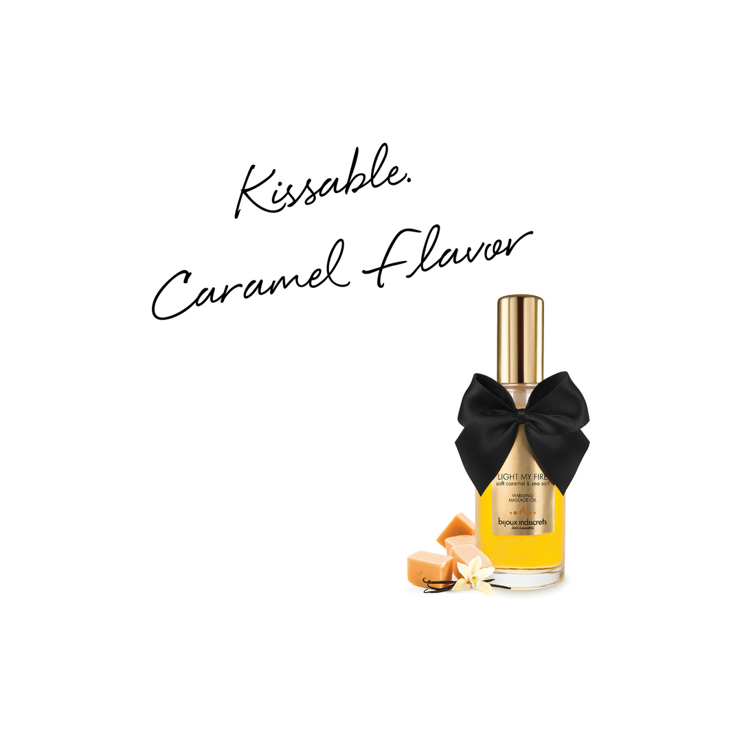 Light My Fire – Verwarmende Massageolie Zachte Karamel en Zeezout