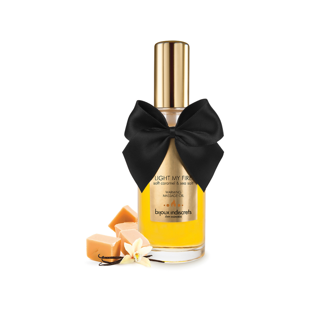 Light My Fire – Verwarmende Massageolie Zachte Karamel en Zeezout