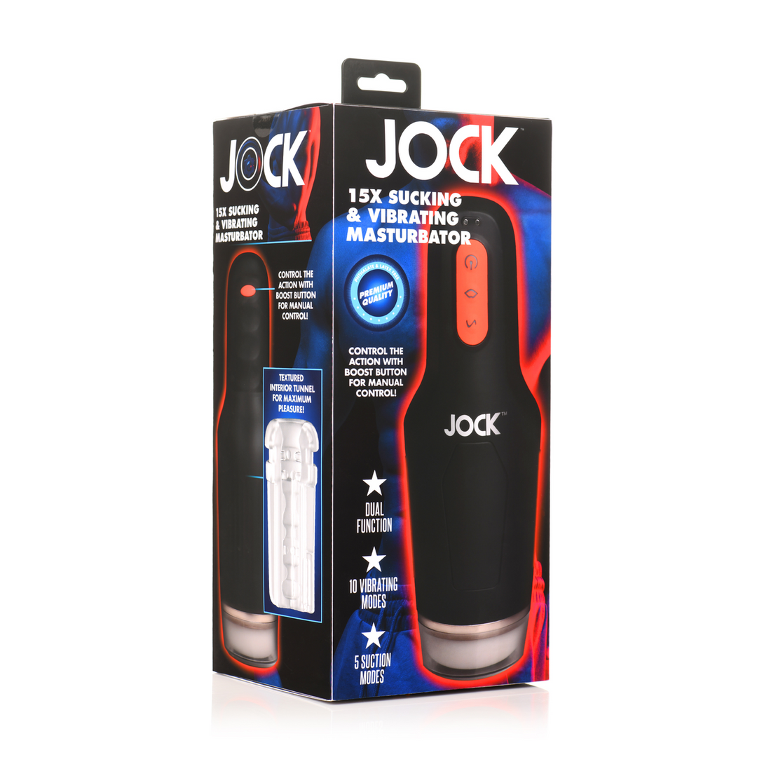 Zuig- en Vibrerende Masturbator – 15X – Zwart