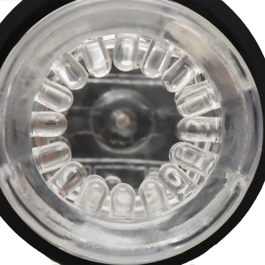 Turbo Max – Draaien, Duwen en Zuigen Masturbator – Transparant/Zwart