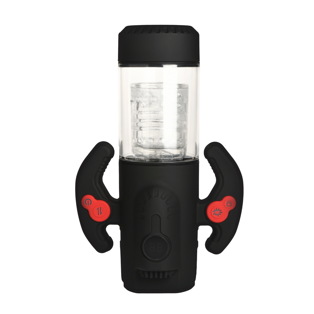 Turbo Max – Draaien, Duwen en Zuigen Masturbator – Transparant/Zwart