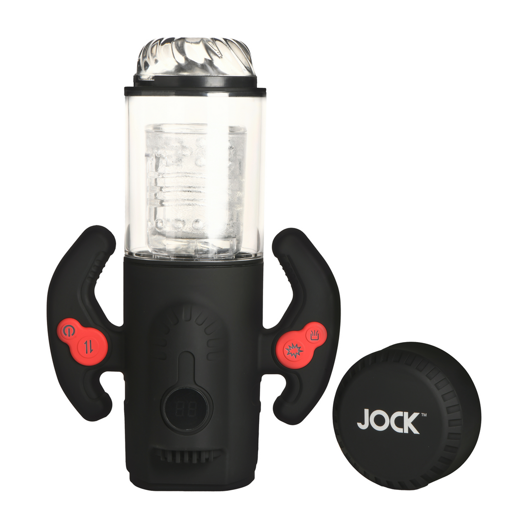 Turbo Max – Draaien, Duwen en Zuigen Masturbator – Transparant/Zwart