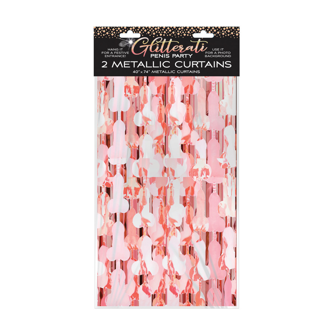 Glitterati – Penis Foil Gordijn – Set van 2