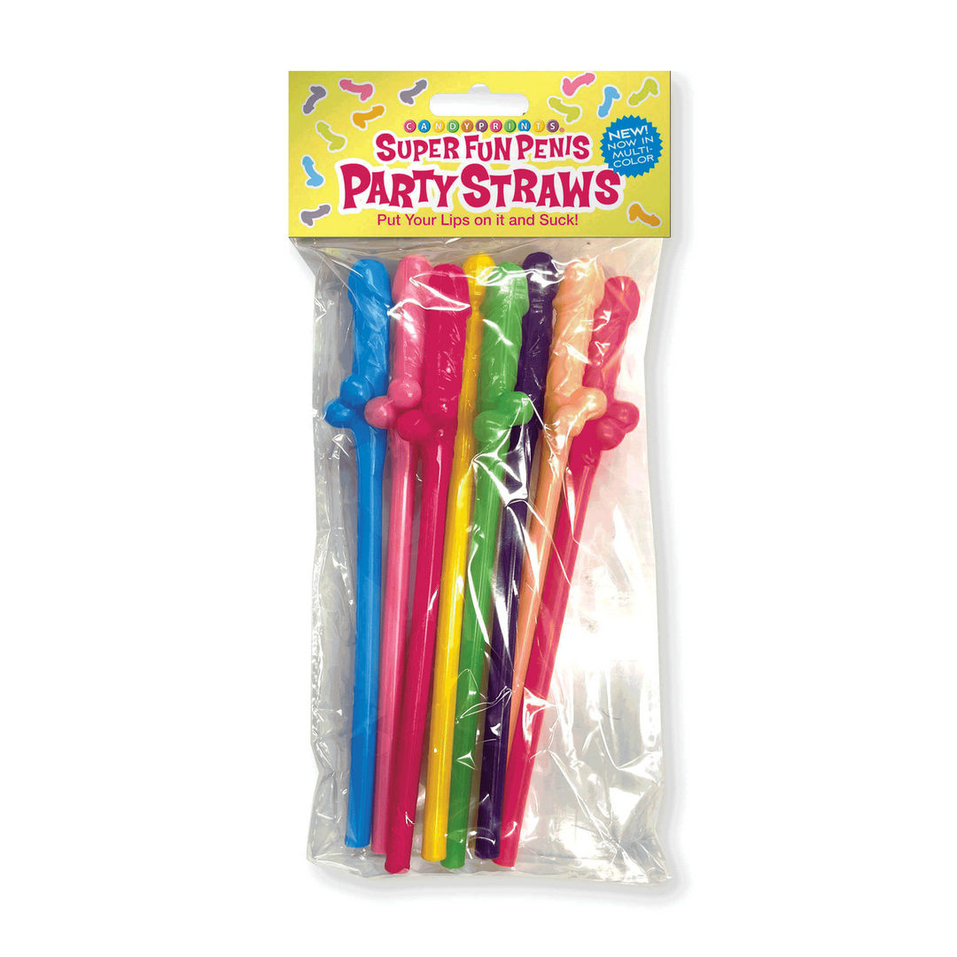 Super Fun Penis – Multicolor Penis Rietjes – 8 Pack