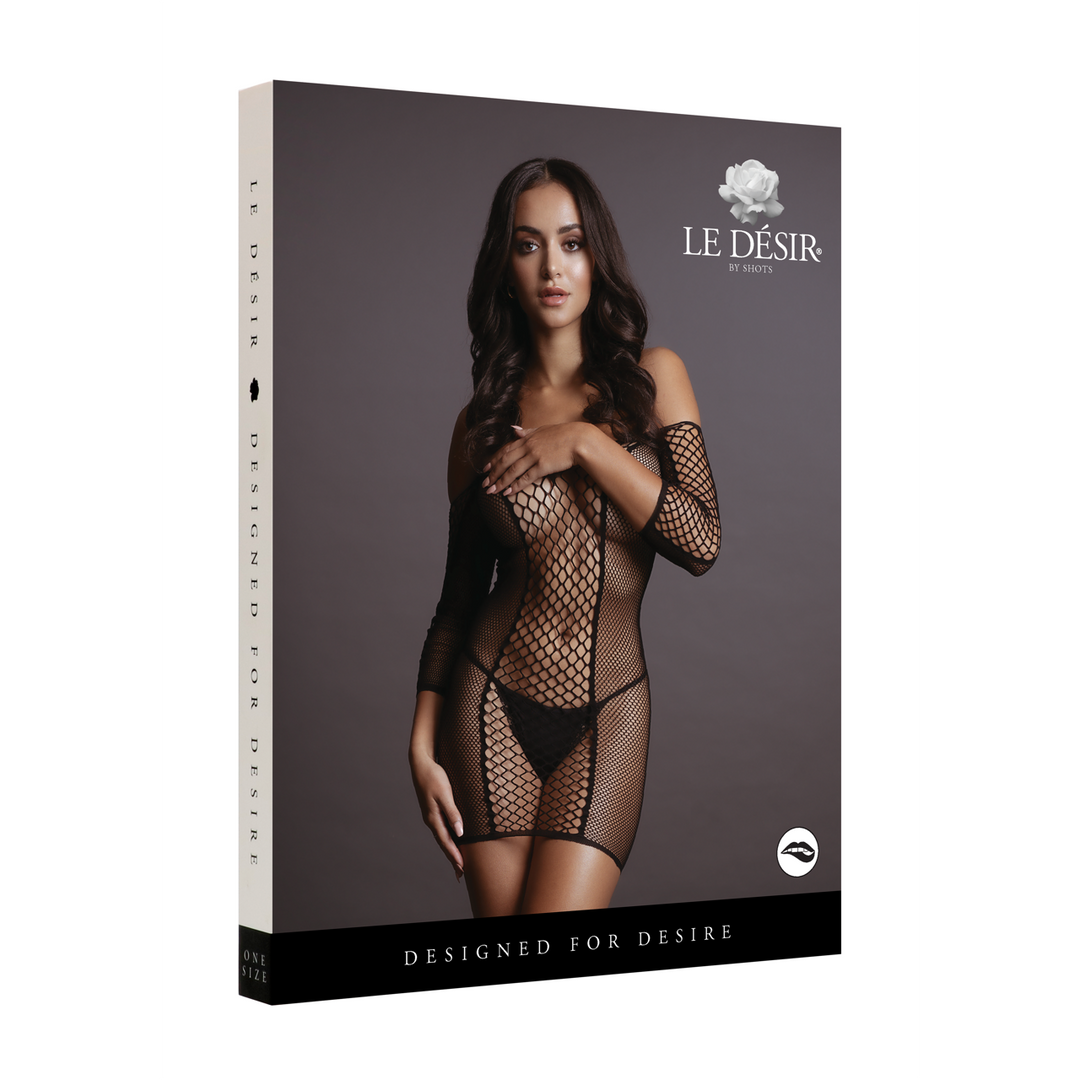 Duo Net Mouwloze Mini Jurk – Één Maat