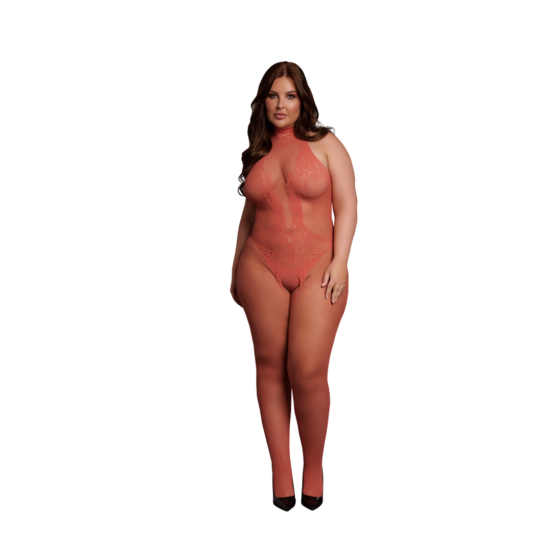 Visnet en Kant Bodystocking – Koning Maat