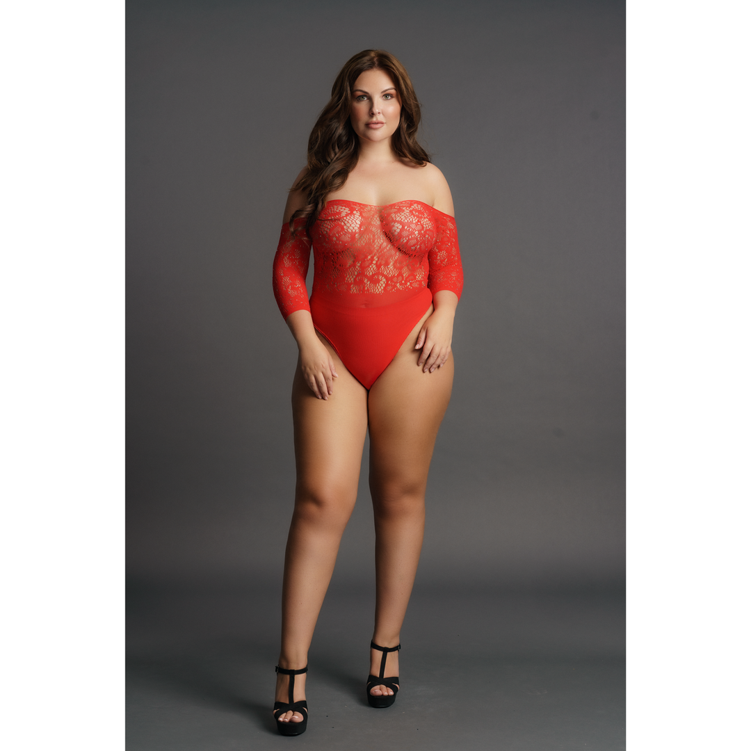 Crotchless Rhinestone Teddy – Plus Size