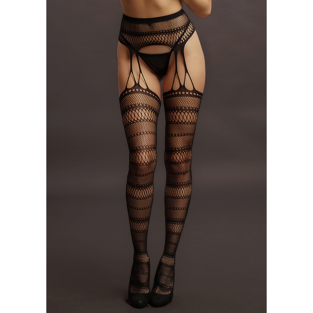 Suspender Gestreepte Panty – One Size