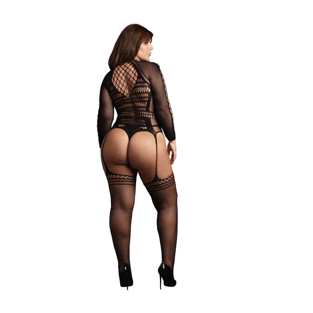 Bodystocking met Lange Mouwen en Korte Col – OSX – Zwart
