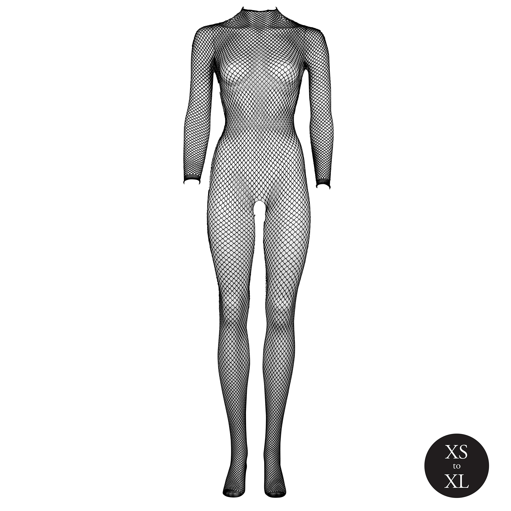Bodystocking Fishnet Structure - Open/Turtle - One Size - Black