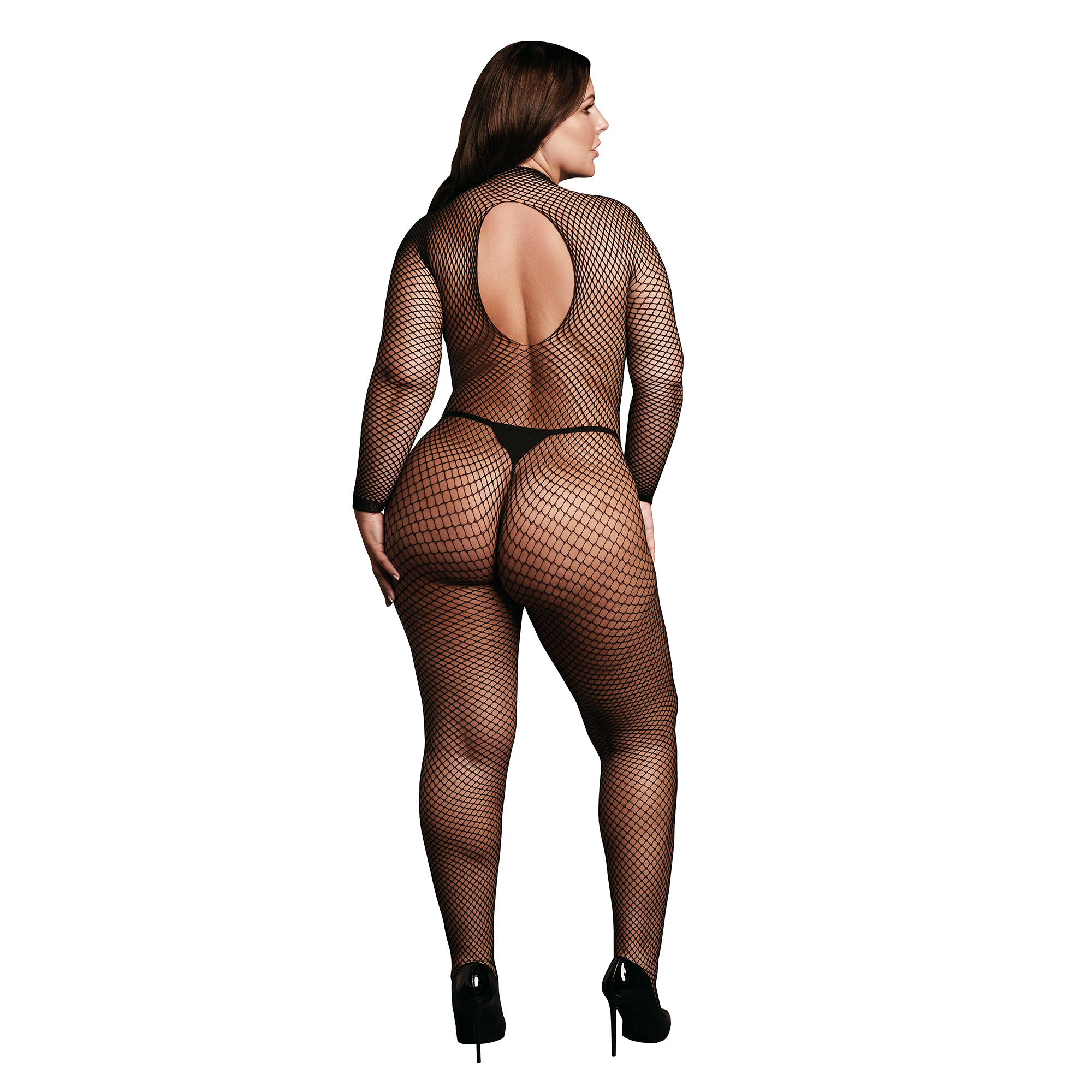 Bodystocking Fishnet Structure - Open/Turtle - Queen Size - Black