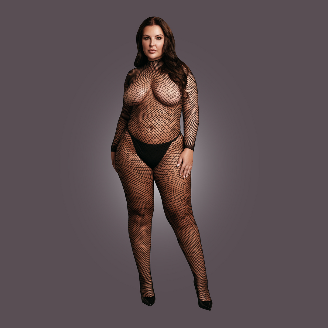 Bodystocking Fishnet Structure - Open/Turtle - Queen Size - Black