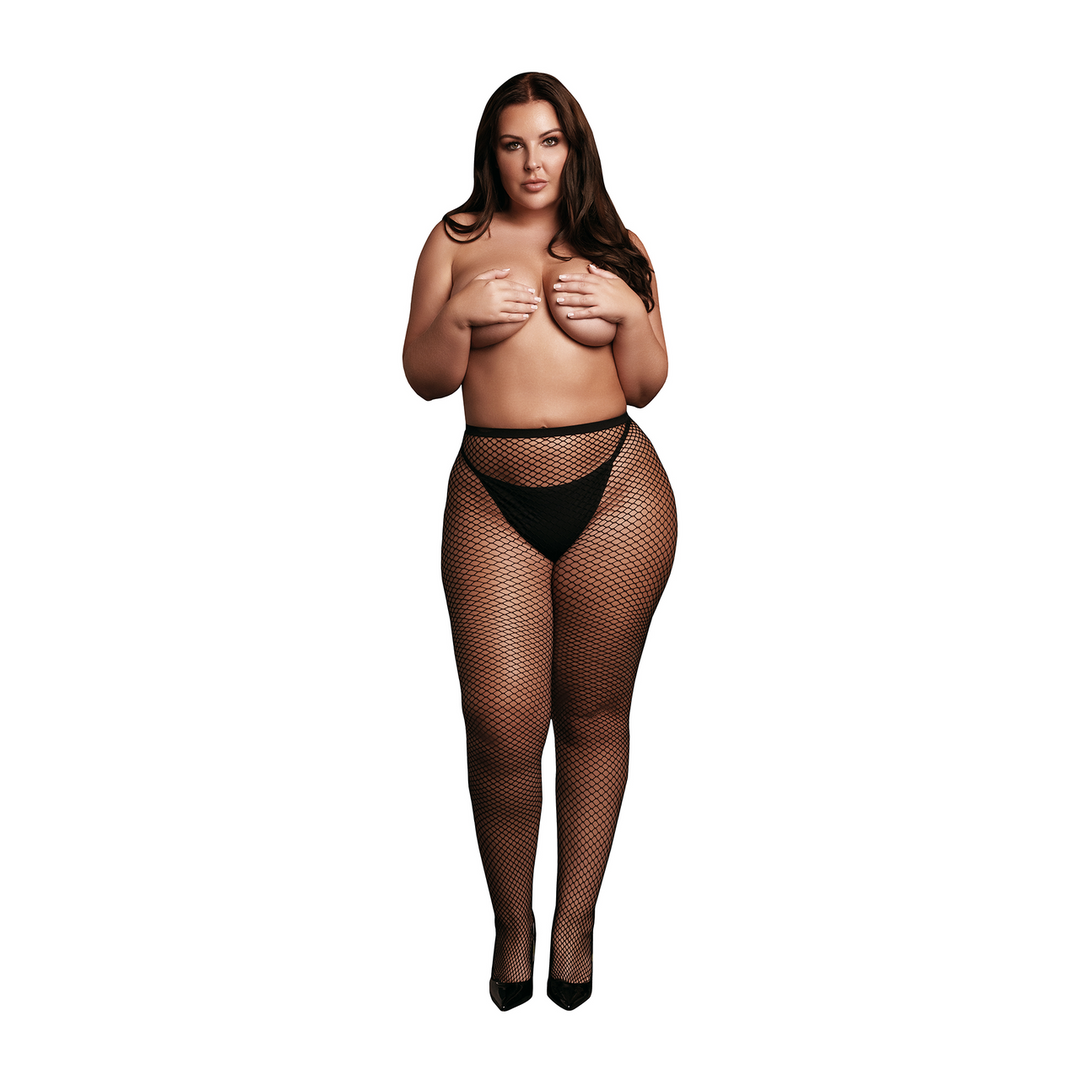 Panty met Kleine Visnetstructuur – OSX – Zwart