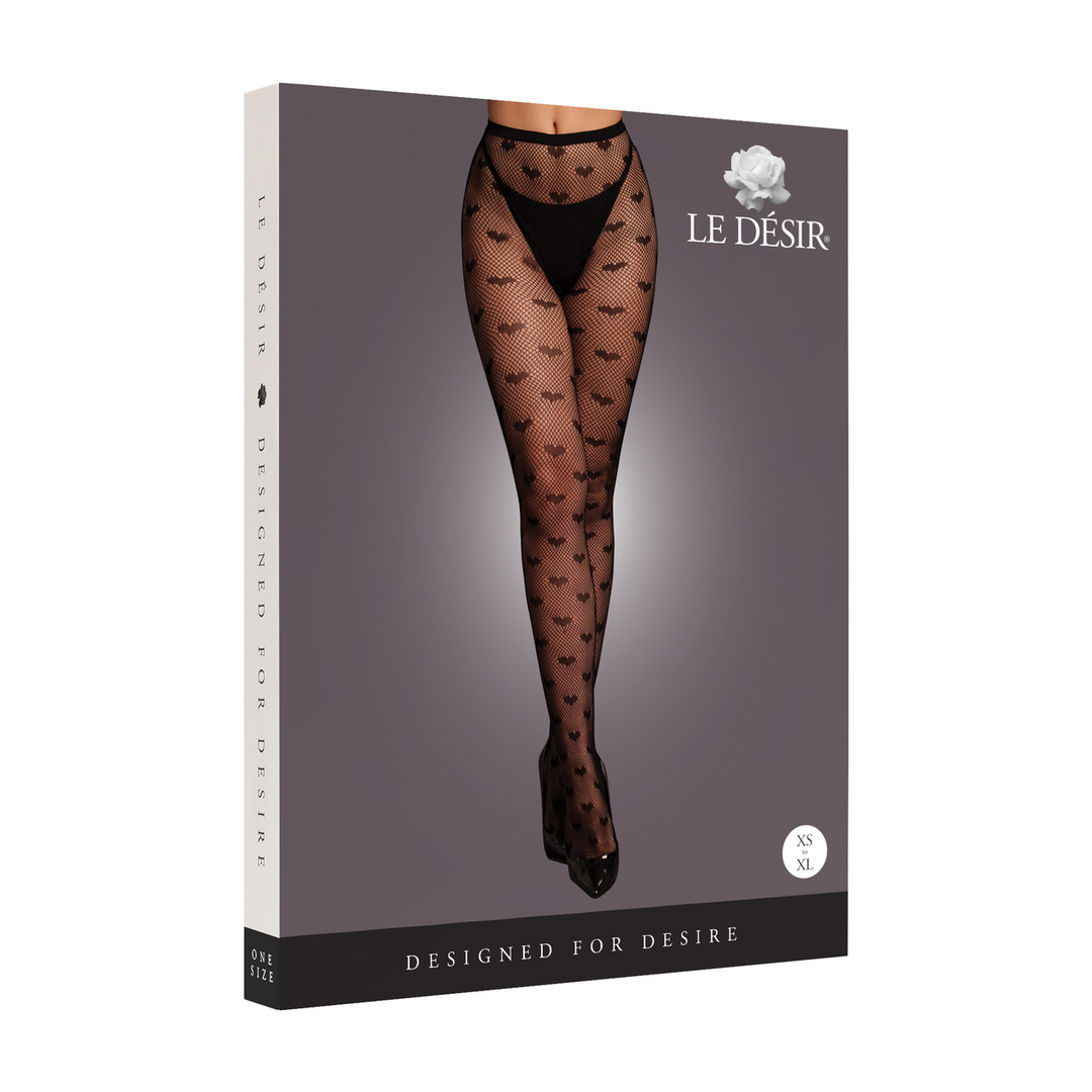 Hartjespatroon Panty’s – One Size – Zwart