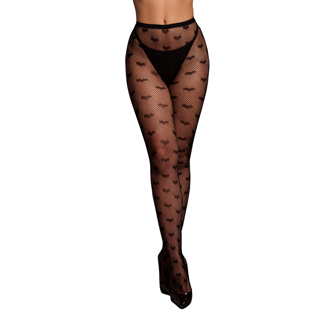Hartjespatroon Panty’s – One Size – Zwart