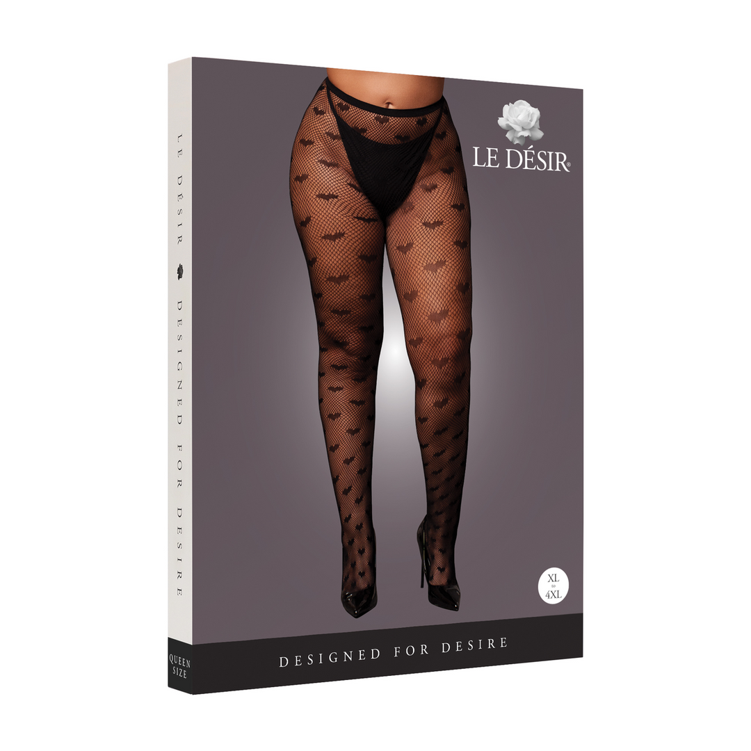 Hartenpatroon Panty – Plus Size – Zwart