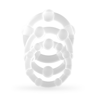 Juego de anillos para el pene Triple Bead - Transparente