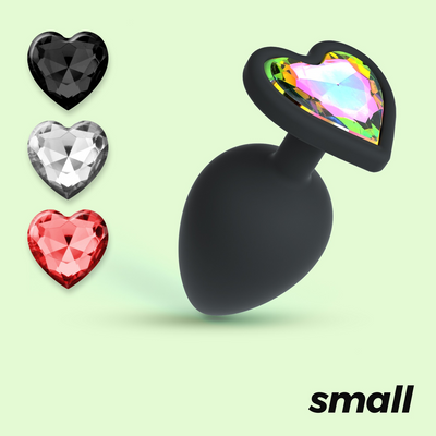 Cuore - Plug Anal con Cuatro Joyas Intercambiables - Pequeño - Negro Cuore - Plug Anal con Cuatro Joyas Intercambiables - Pequeño - Negro