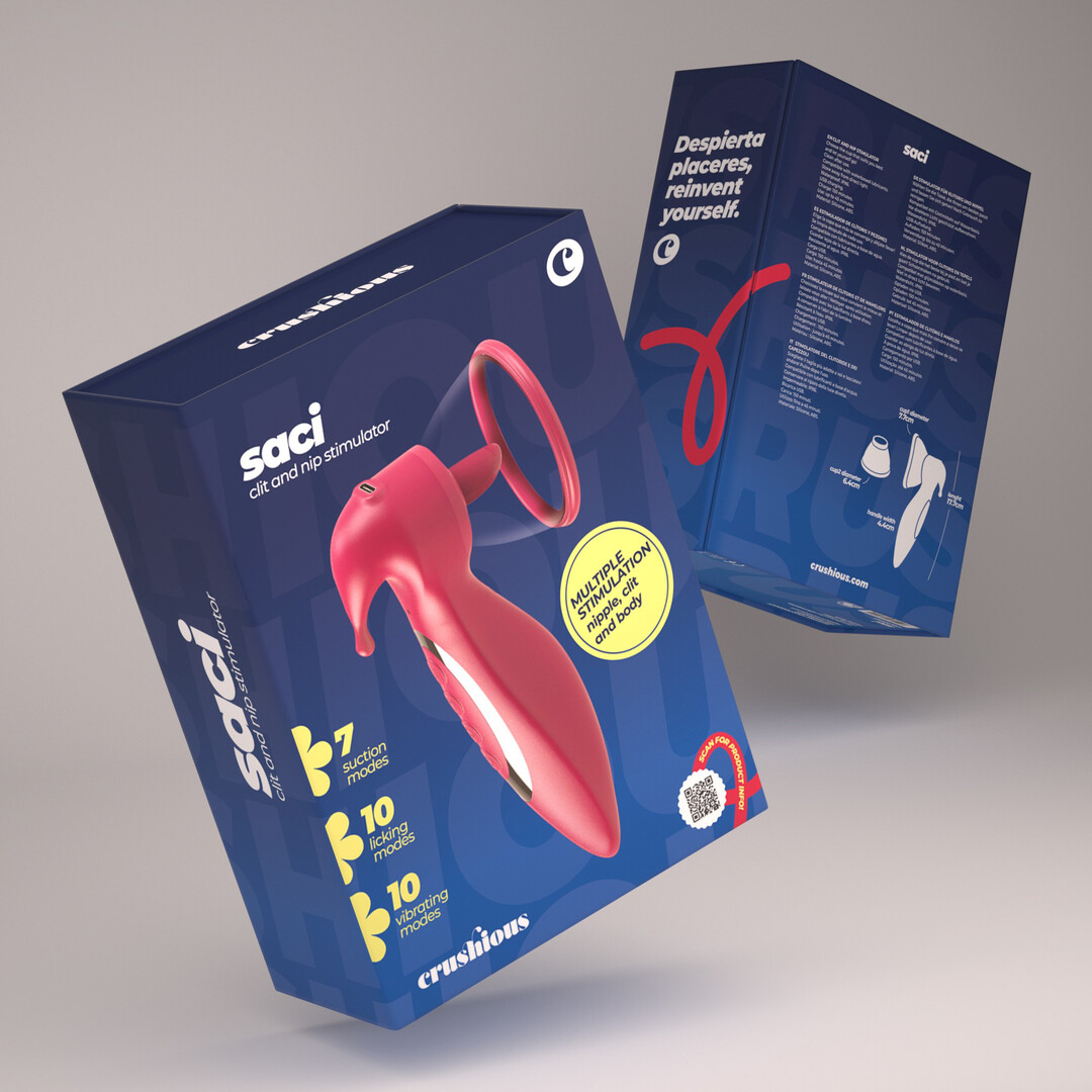 Saci - Clitoral and Nipple Stimulator with Suction - Red