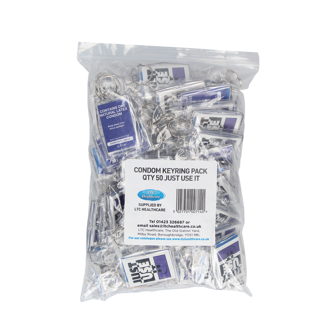 EXS Key Rings ‘Just Use It’ – Condoms – 50 Pieces