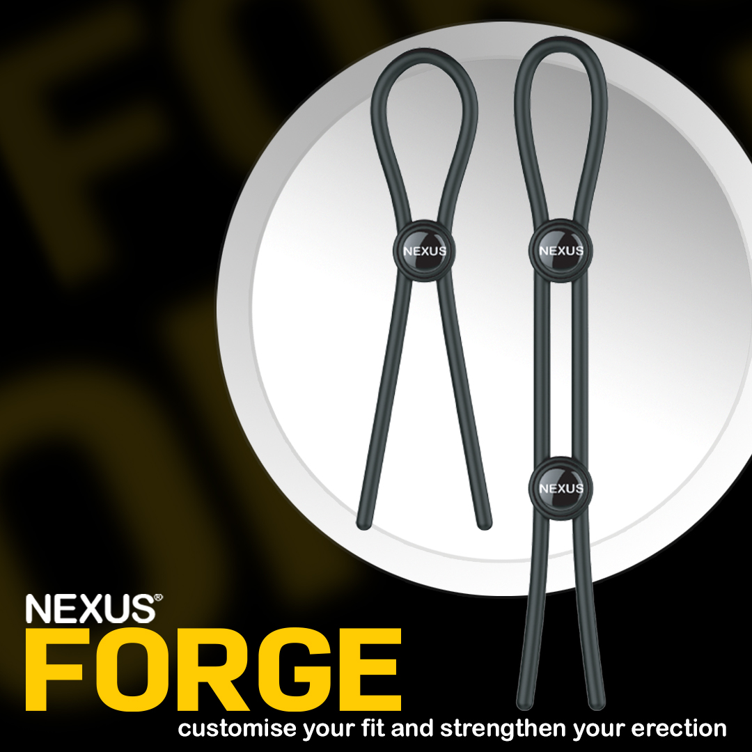 Forge – Dubbel Verstelbare Lasso Siliconen Cockring – Zwart
