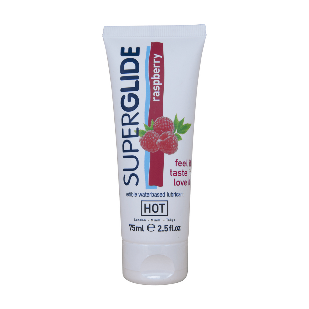 Superglide – Eetbaar Waterbasis Glijmiddel – Framboos – 3 fl oz / 75 ml