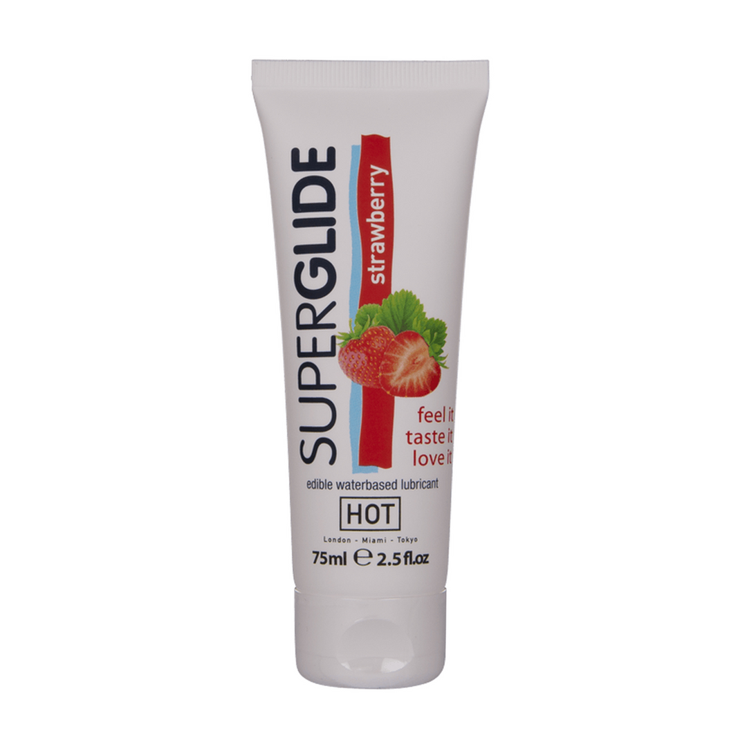 Superglide – Eetbaar Waterbasis Glijmiddel – Aardbei – 3 fl oz / 75 ml