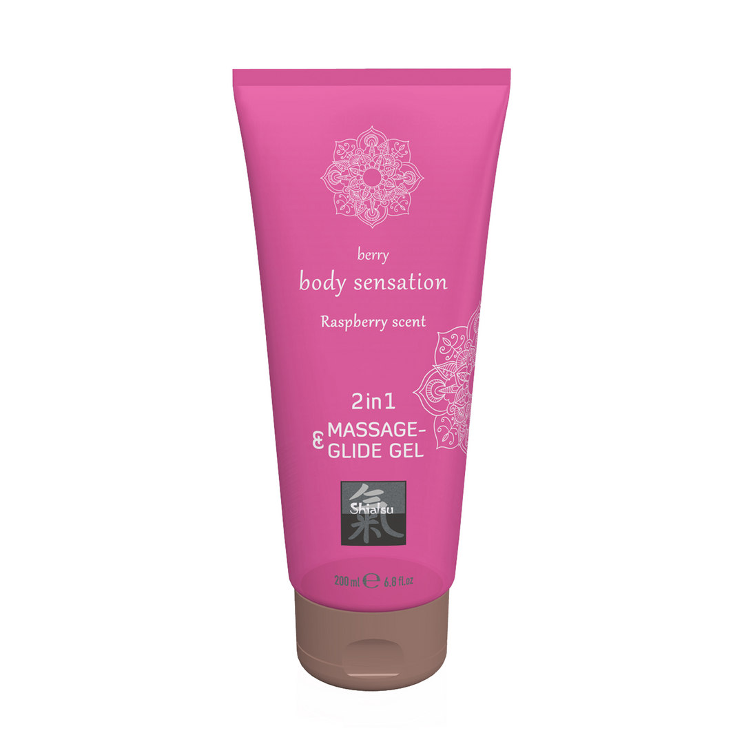 2 in 1 Massage en Glide Gel – Framboos – 7 fl oz / 200 ml