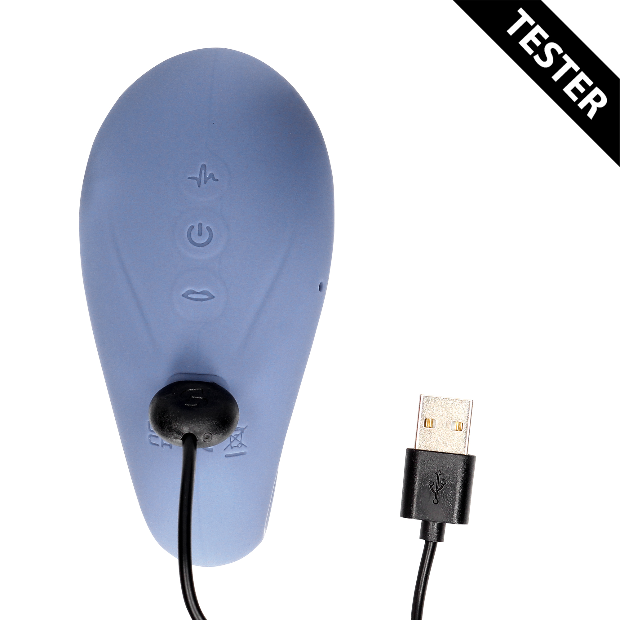 Twitch 3 - Rechargeable Vibrator and Suction - Blue/Grey - Tester