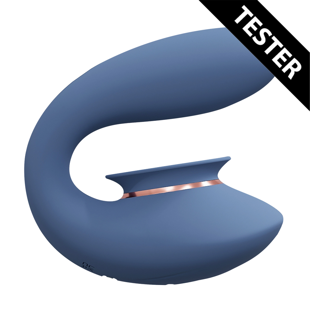 Twitch 3 - Rechargeable Vibrator and Suction - Blue/Grey - Tester