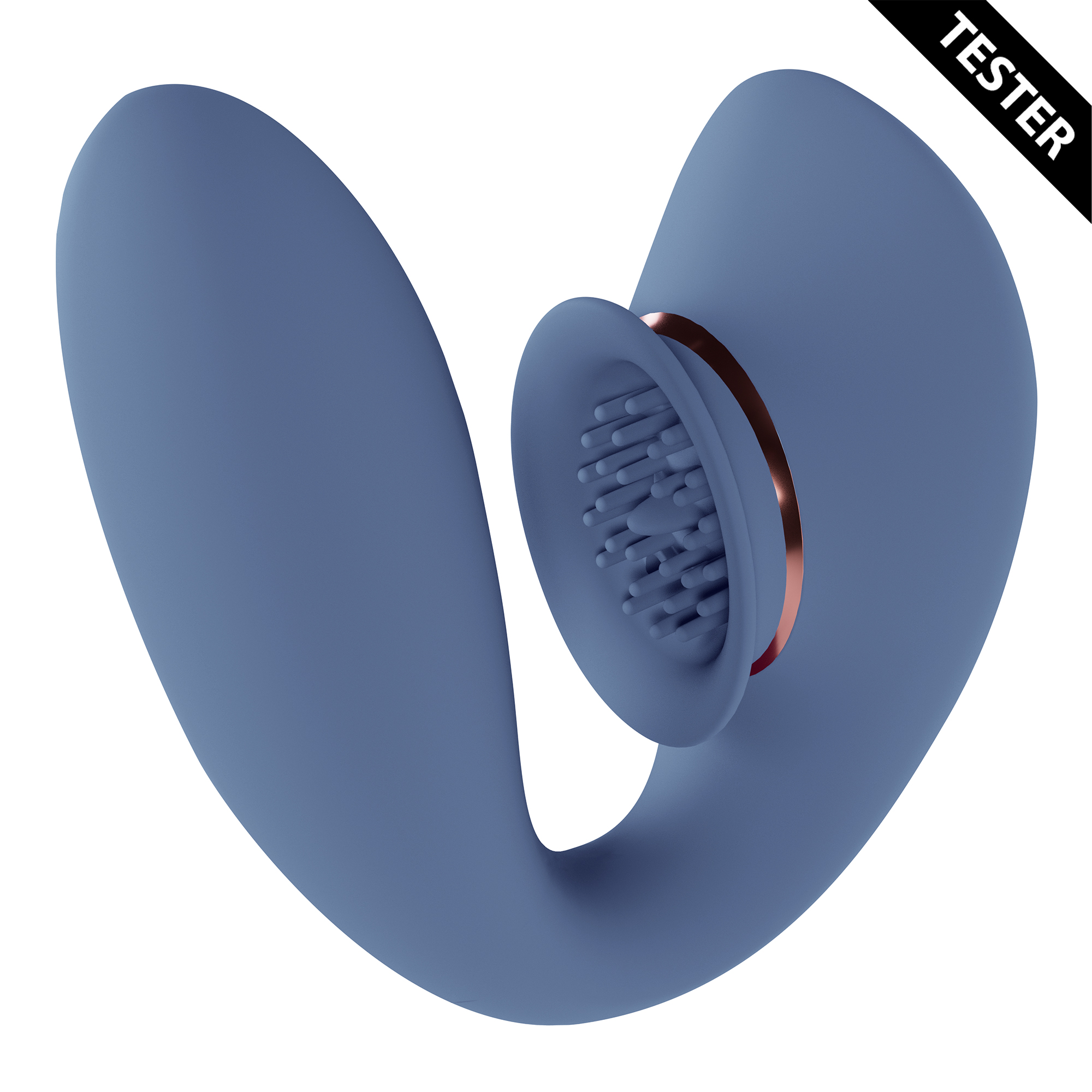 Twitch 3 - Rechargeable Vibrator and Suction - Blue/Grey - Tester