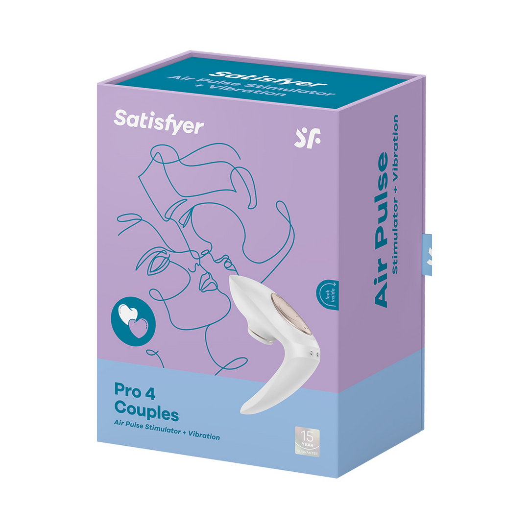 Pro 4 – Couples Air Pulse Stimulator en Vibratie – Wit/Roze Goud