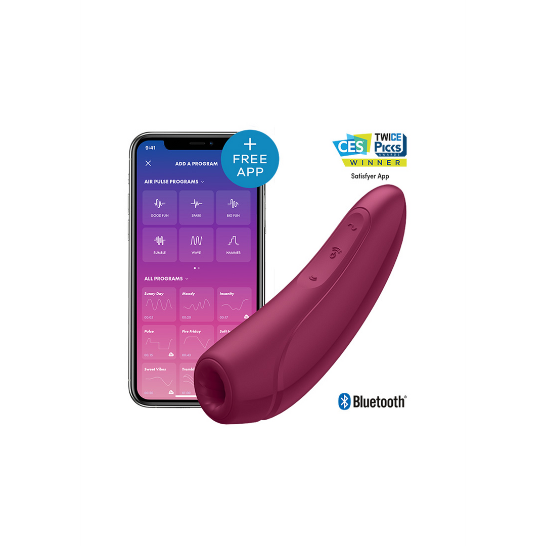 Curvy 1Plus – Air Pulse Stimulator en Vibratie – Roze Rood