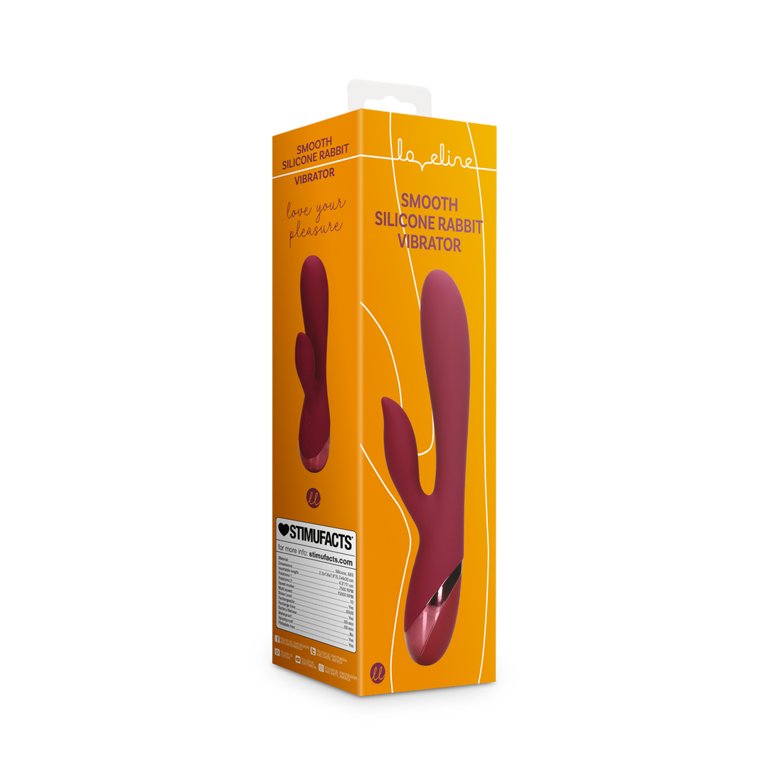 Zachte Siliconen Konijn Vibrator – Donker Kers