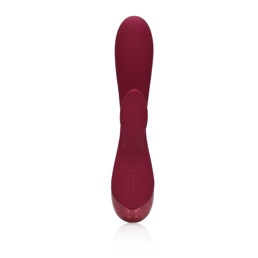 Zachte Siliconen Konijn Vibrator – Donker Kers