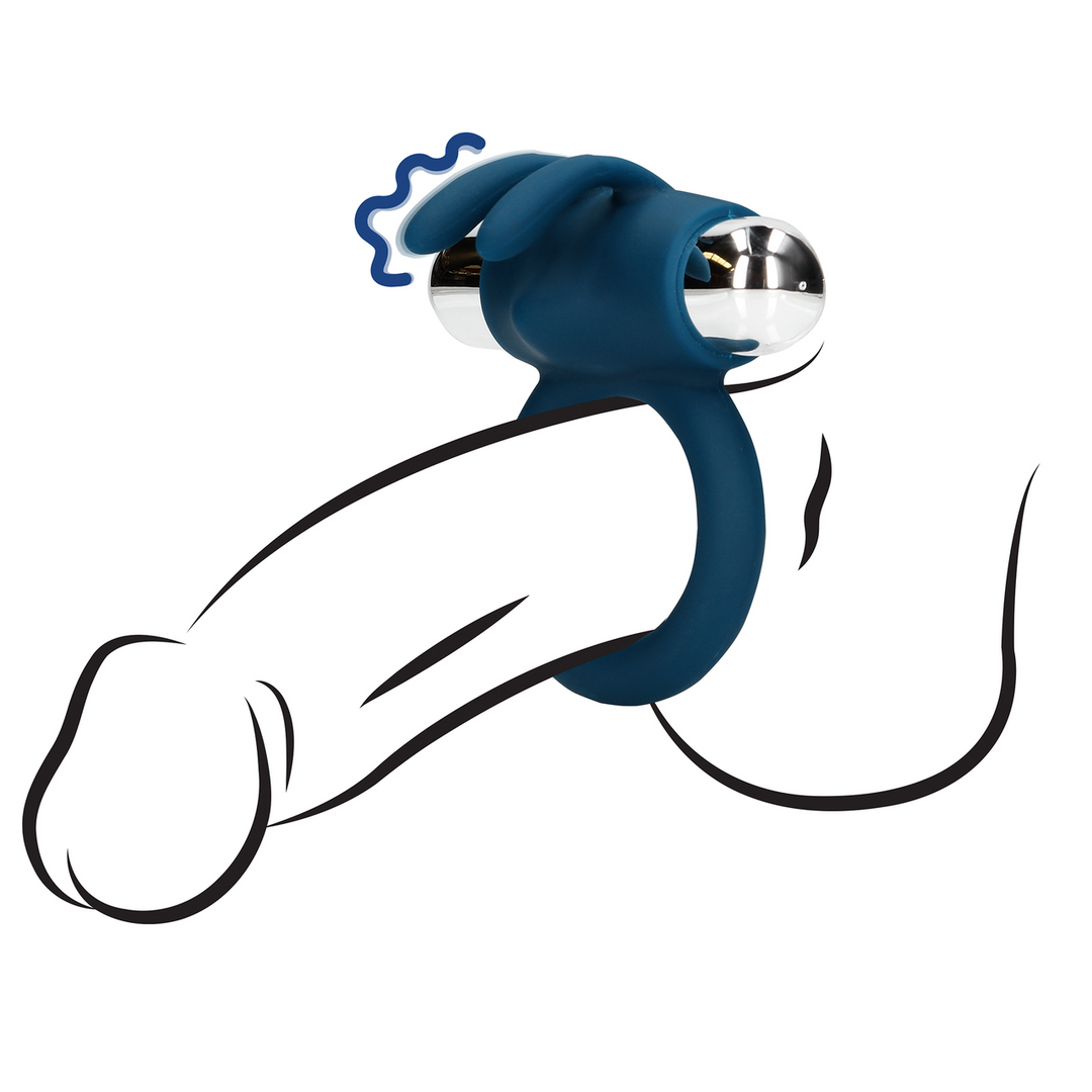 Vibrerende Rabbit Cock Ring – Baltisch Blauw