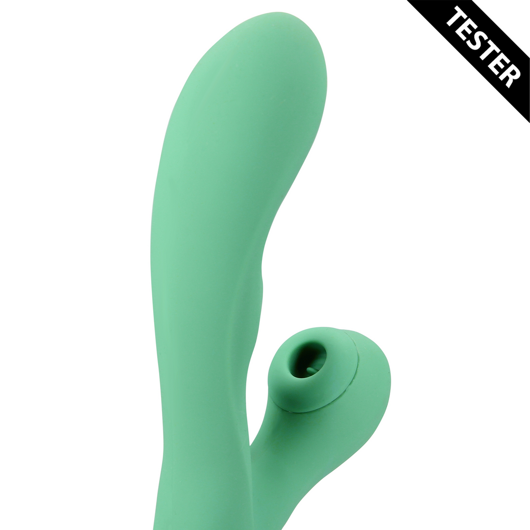 Pulse Wave en Tongue Flickering Rabbit Vibrator – Blue Grass – Tester