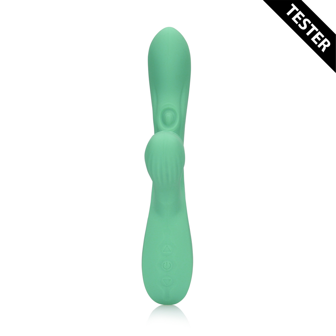 Pulse Wave en Tongue Flickering Rabbit Vibrator – Blue Grass – Tester