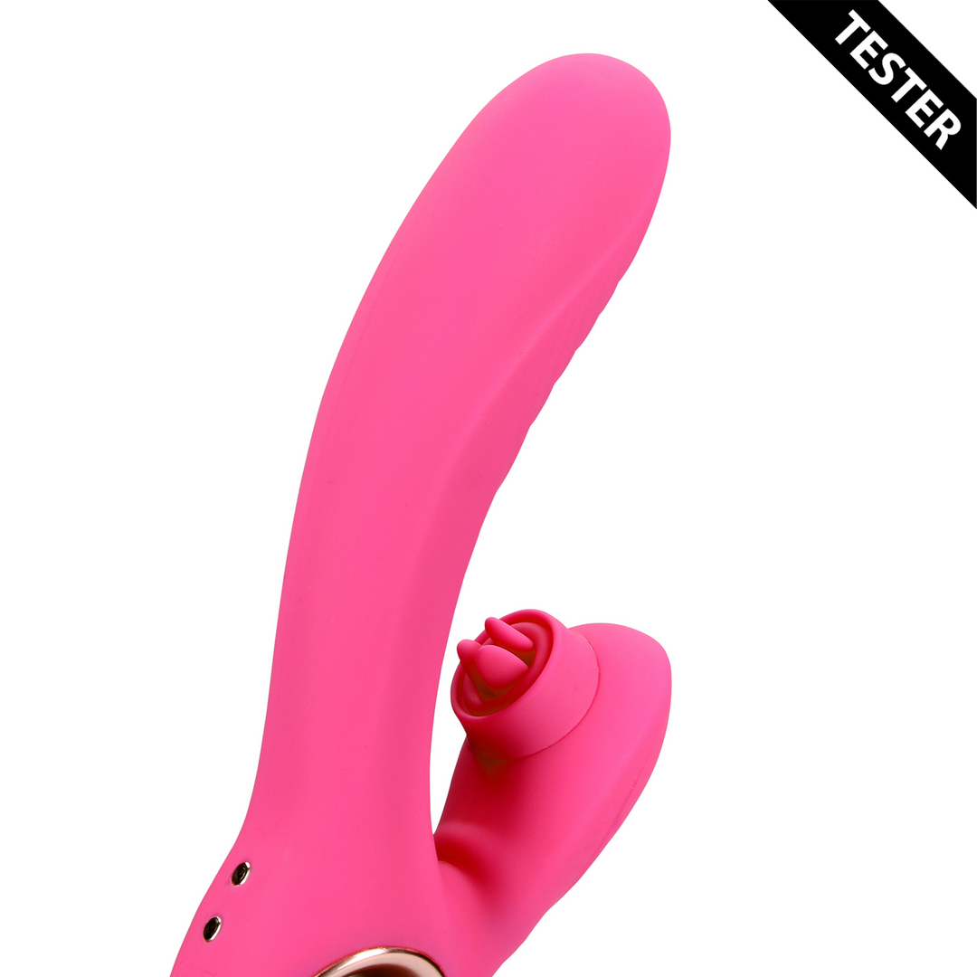 Tongue Flickering en Heating Rabbit Vibrator – Exuberant Pink – Tester
