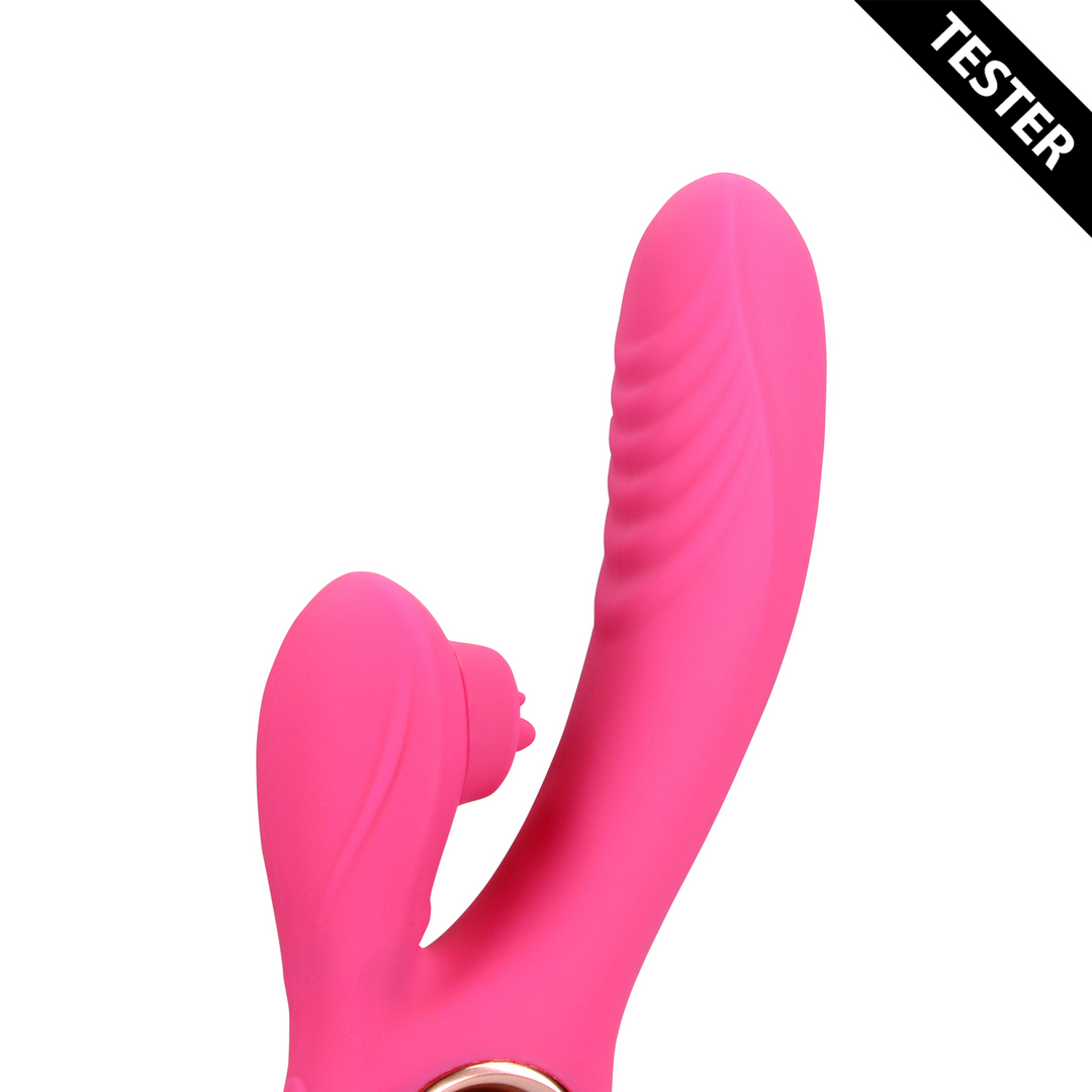 Tongue Flickering en Heating Rabbit Vibrator – Exuberant Pink – Tester