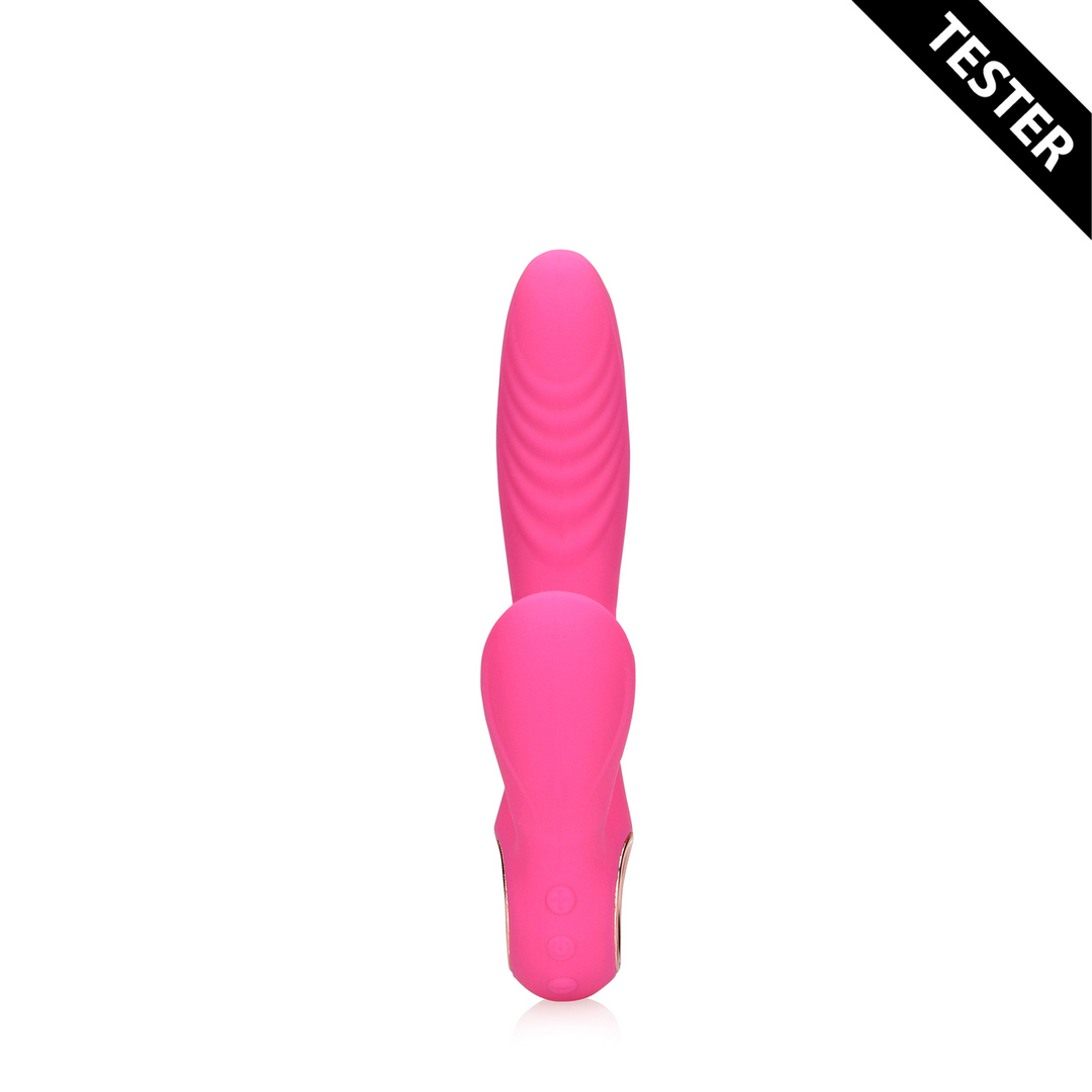 Tongue Flickering en Heating Rabbit Vibrator – Exuberant Pink – Tester