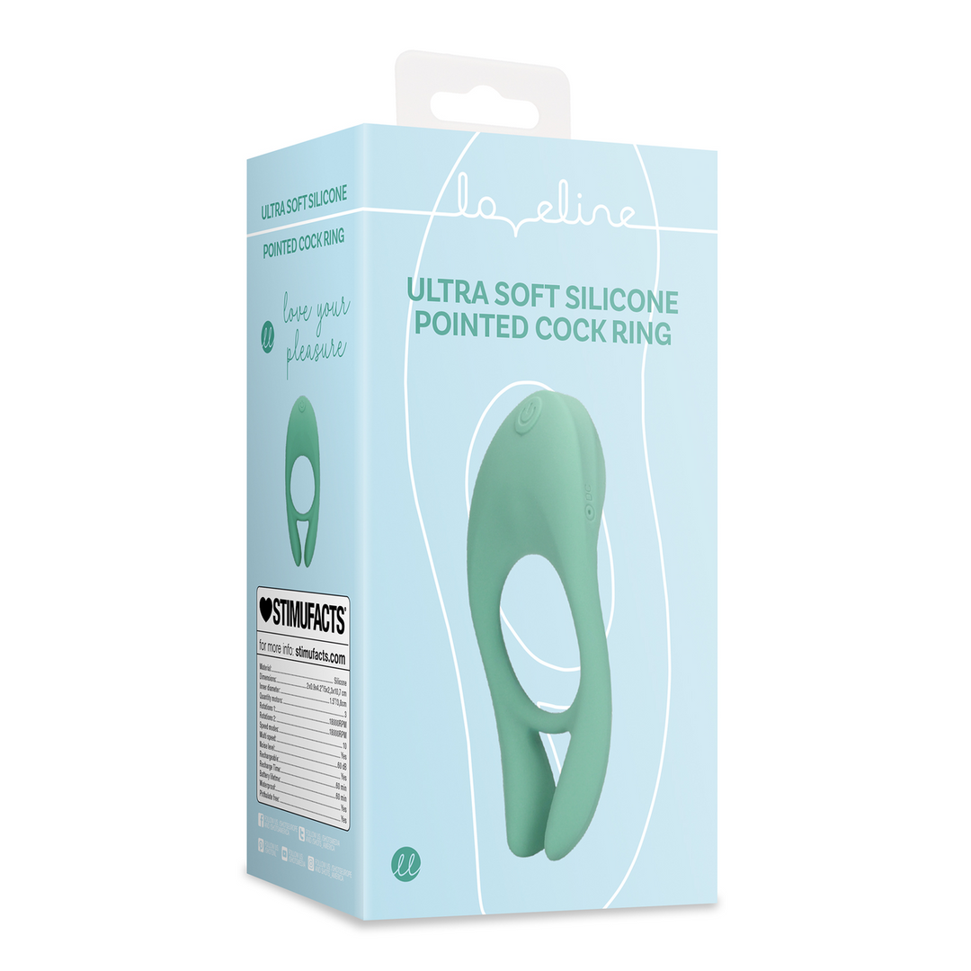 Ultra Soft Silicone Pointed Cock Ring – Blauw Gras