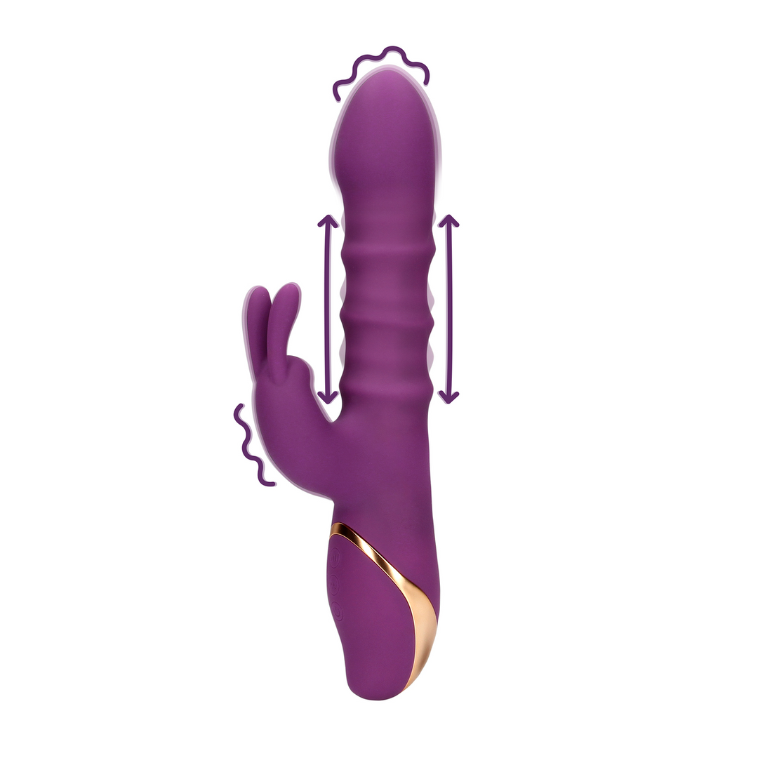3 Op-en-Neer Bewegende Ringen Vibrator – Orchidee Paars