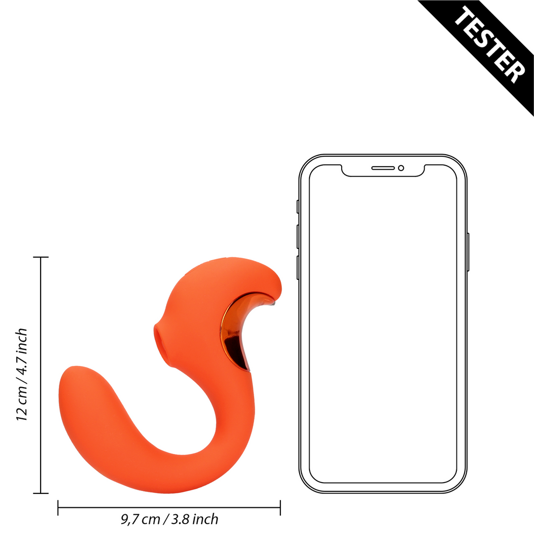 G-Spot Vibrator met Clitorale Pulse Wave – Untamed Orange – Tester