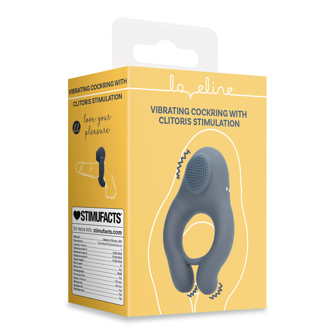 Vibrerende Cockring met Clitoris Stimulatie – Indigo Blauw