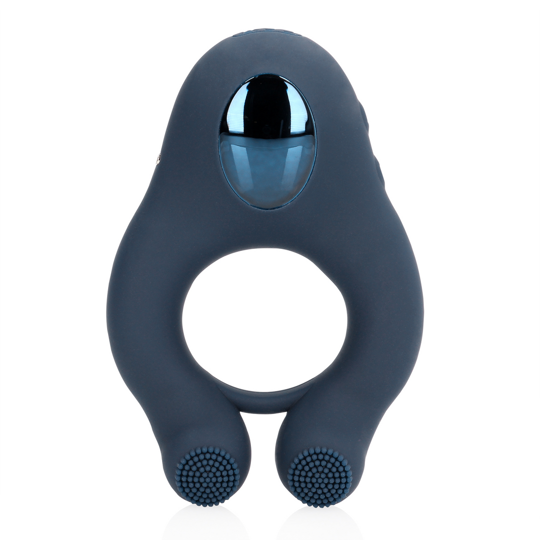 Vibrerende Cockring met Clitoris Stimulatie – Indigo Blauw