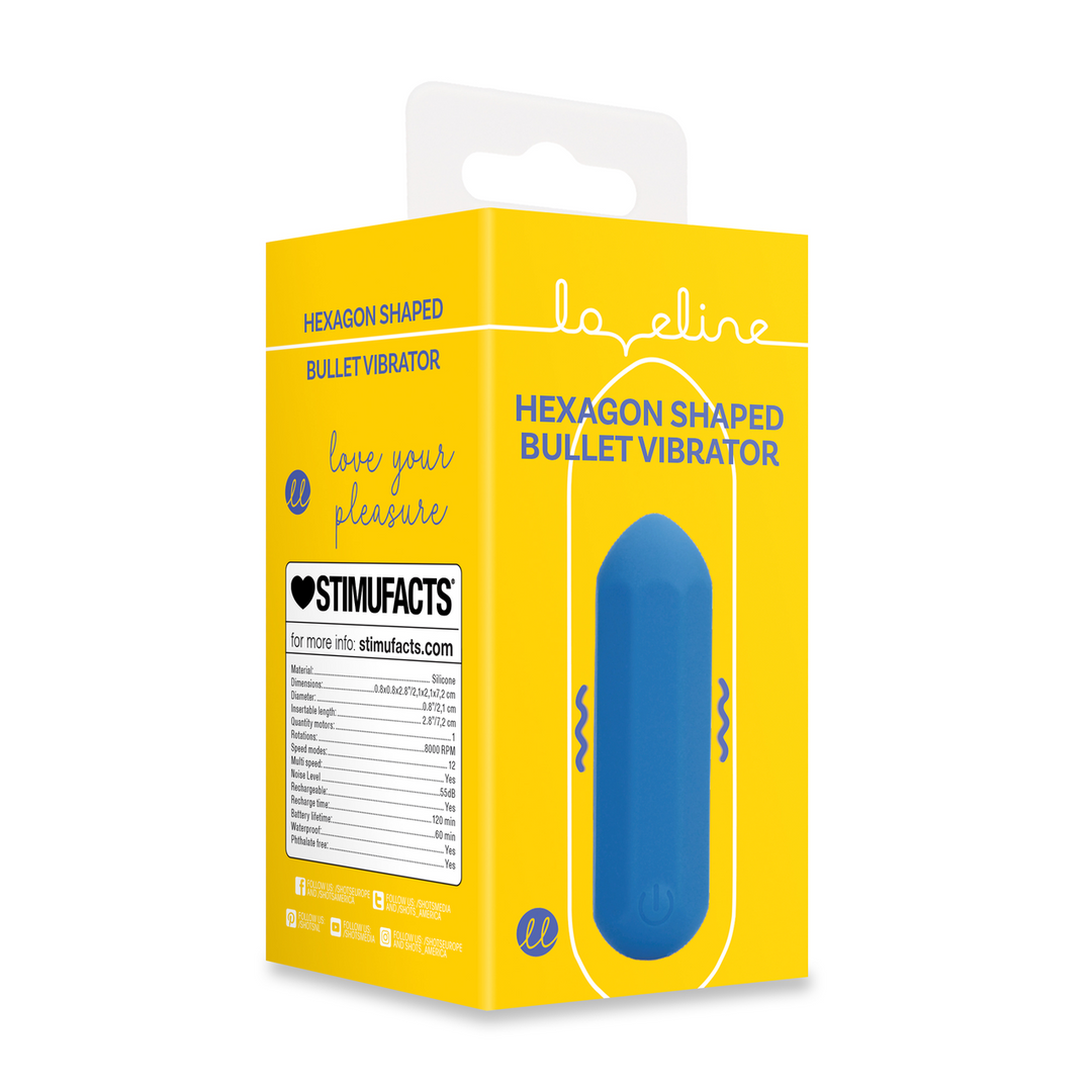 Hexagon Vorm Bullet Vibrator – Jetset Blauw